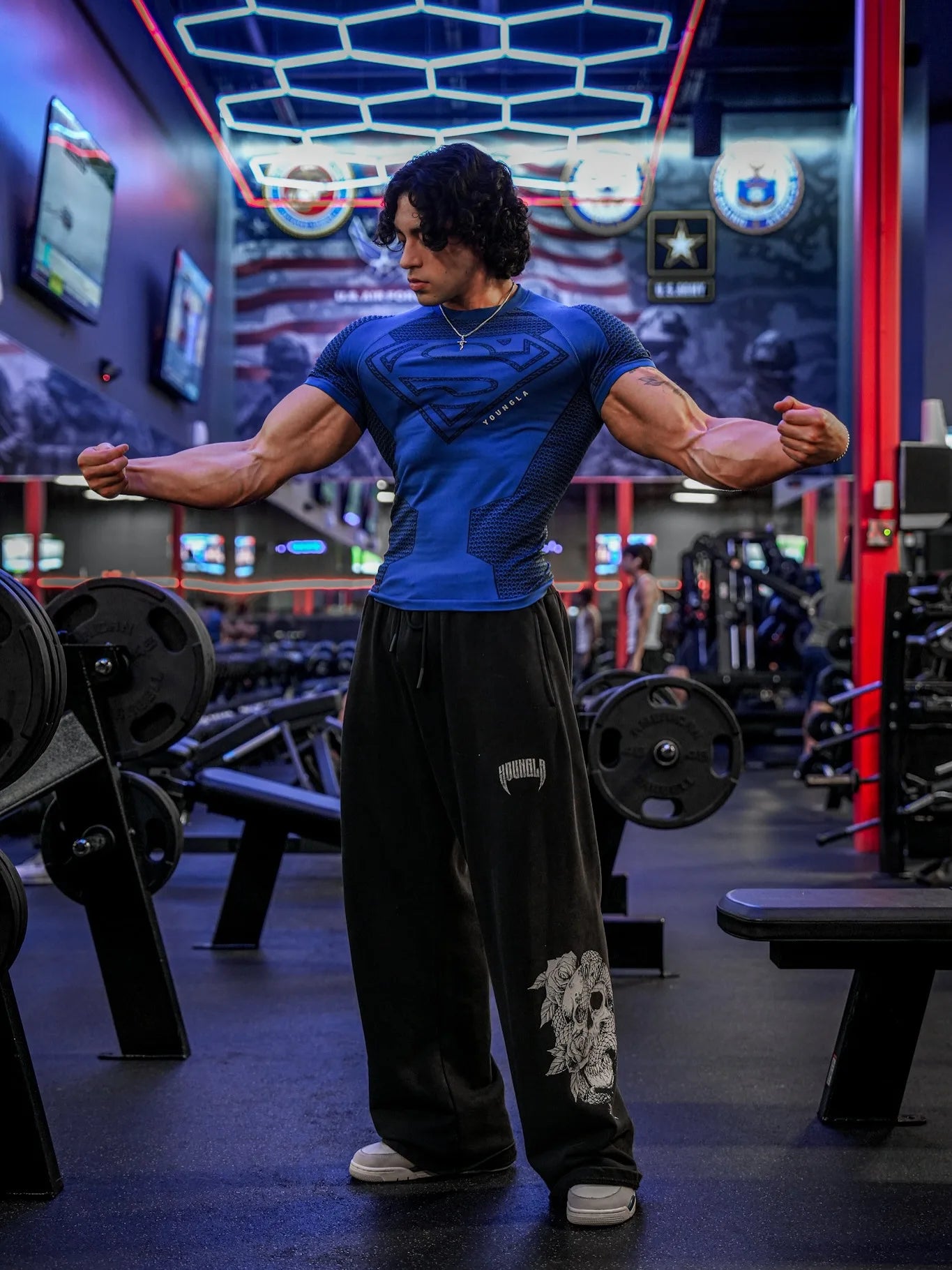 2025 New style Men's High Elastic Quick Dry Sports Shark T-Shirt Tight Workout Breathable Summer Gym Trendy Short sleev
