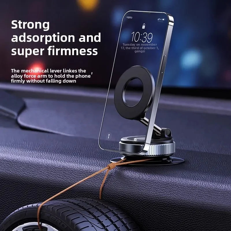 Vacuum magnetic phone holder, Magsafe suction cup phone stand, 360 ° adjustable magnetic phone holder, pocket sized foldable