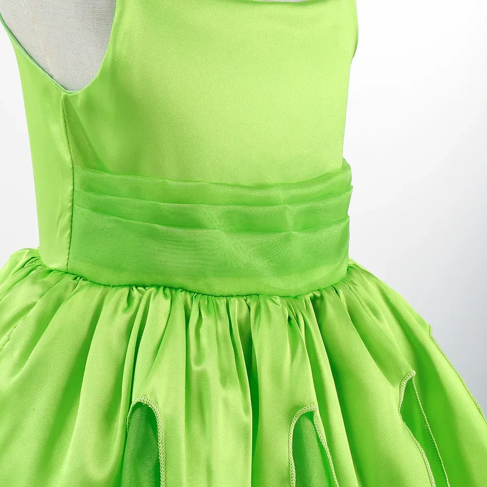 Girls Flower Fairy Dress Up Kids Princess Dress With Wings Halloween Princess Costume Elves Party Tinkerbell Tinker Bell Dress