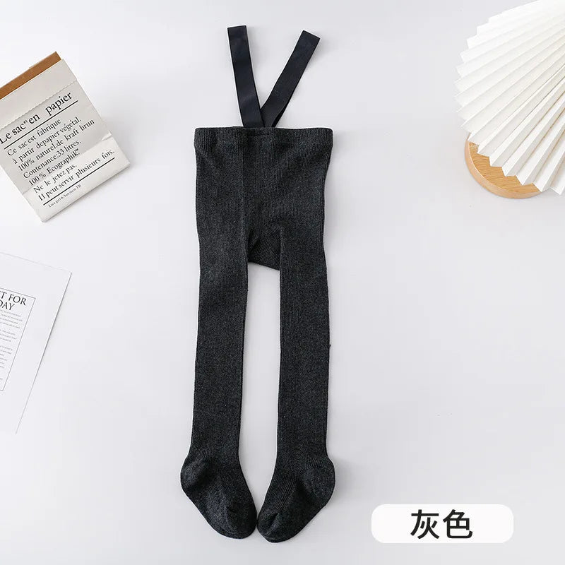 Baby Girl Boy Stocking 0-5years Infant Toddler Knit Tights Newborn Suspender Tights Pantyhose Solid High Waist Overall Legging