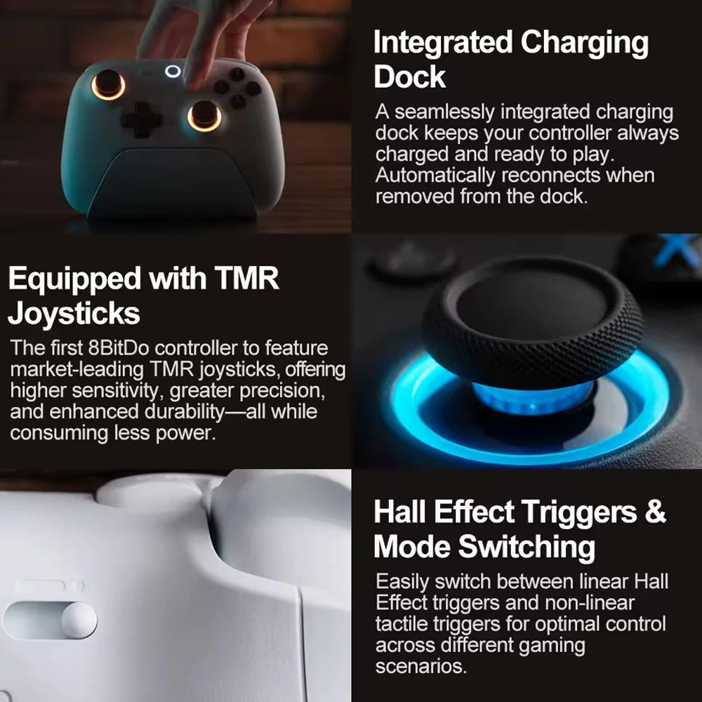 ๐ฎ 8BitDo Ultimate 2 Controller โ Wireless Gamepad with TMR RGB Lighting & 8-Speed Tech ๐ฎ