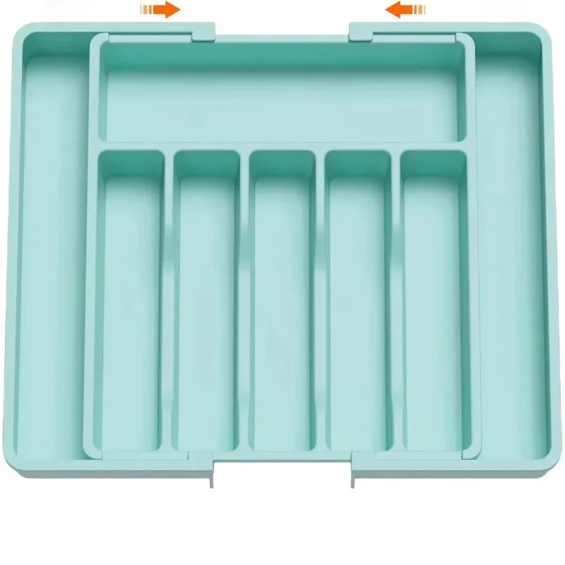 Expandable Utensil Tray Storage Box Home Kitchen Diningware Organizer PP Material Jewelry Accessories Packaging Display