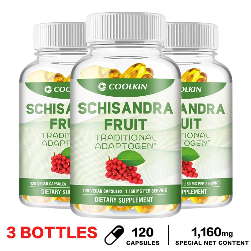 Organic Schisandra Capsules - Relieve Stress, Cardiovascular Health, Boost Immunity - Non-GMO, Gluten-free