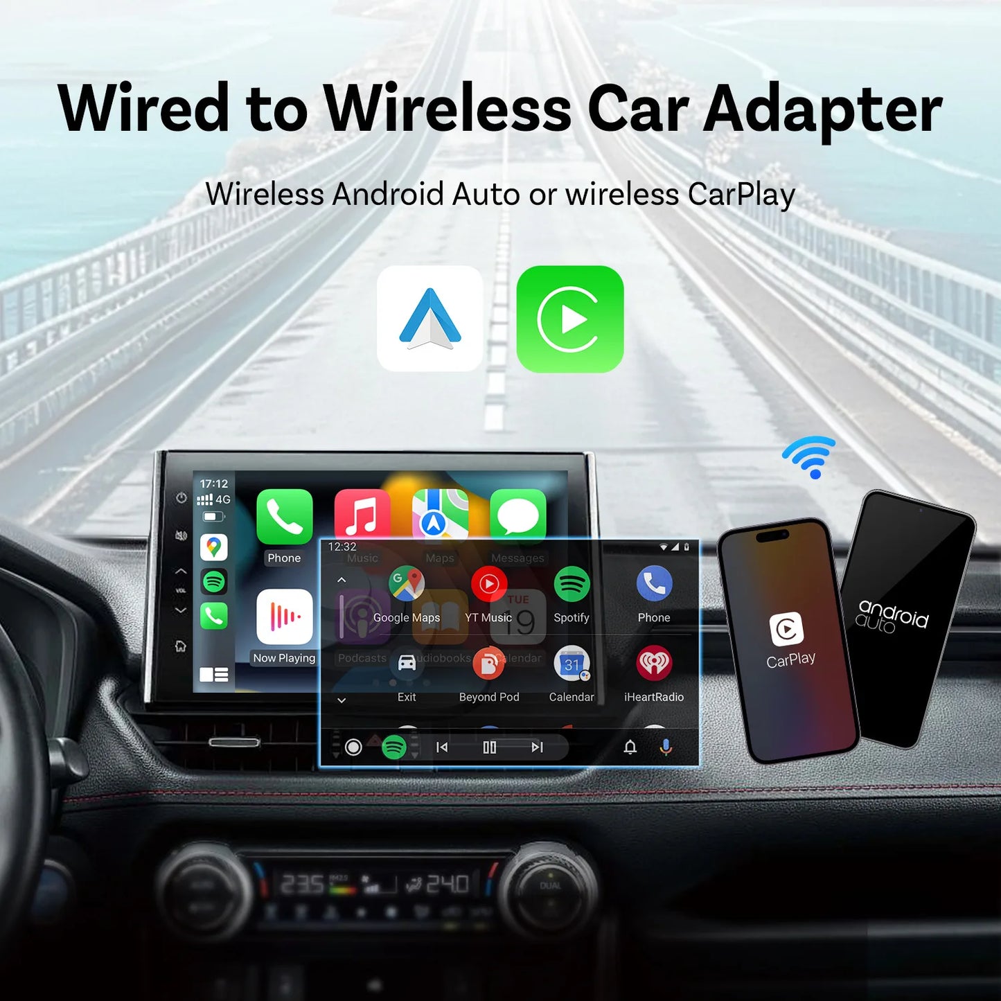 2025 NEW Wireless Carplay Adapter Android Auto 2in1 Smart Mini Box WIFI Wireless CarPlay Car Intelligent Systems