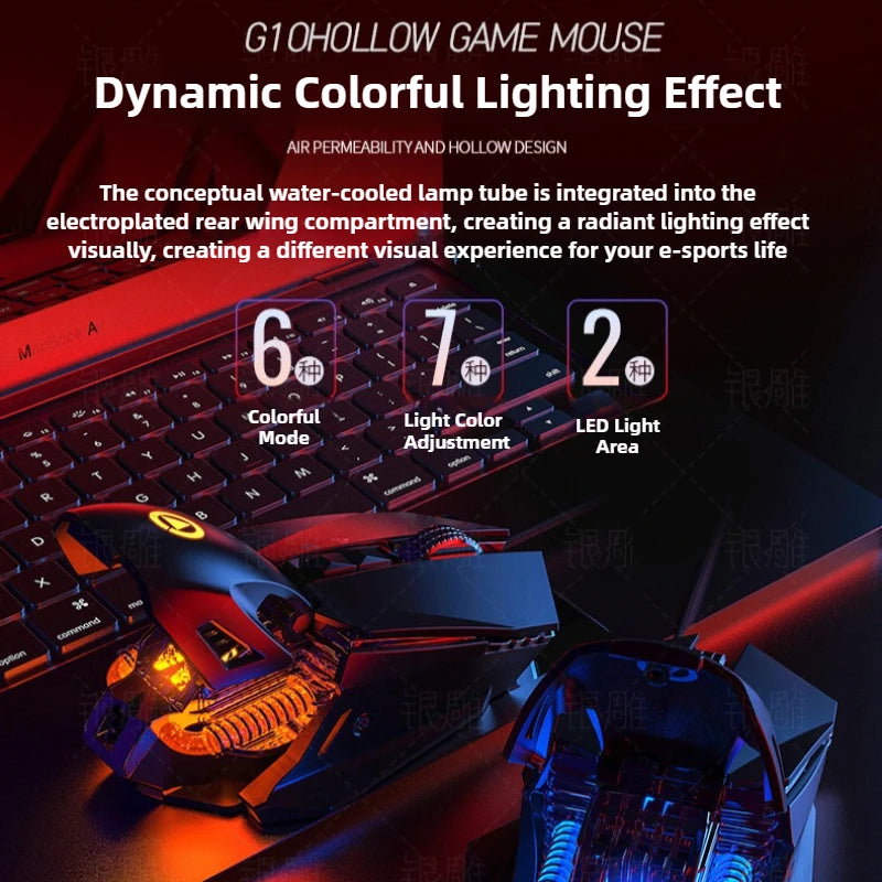 🖱️ G10 Pro RGB Gaming Mouse – Wired Mechanical, 200–7200 DPI, Macro Programmable 🖱️