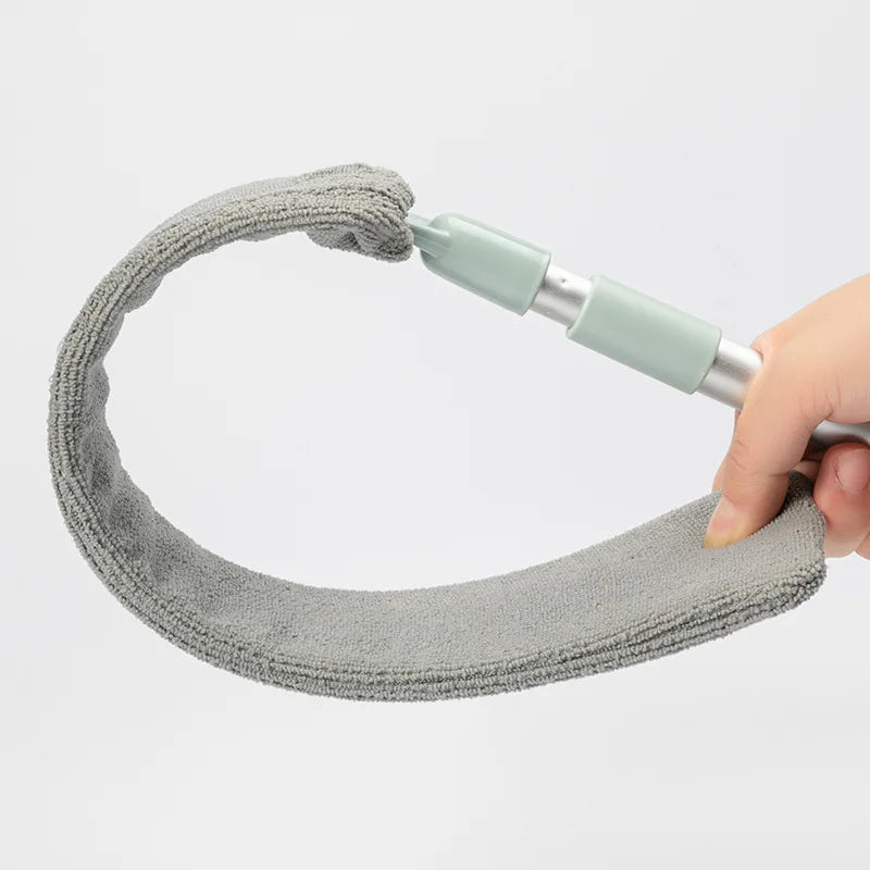 Telescopic Flat Head Dust Brush Lengthen Handle Mop Sofa Bed Bottom Gap Non-Woven Duster Sweep Artifact Household Cleaning Tool