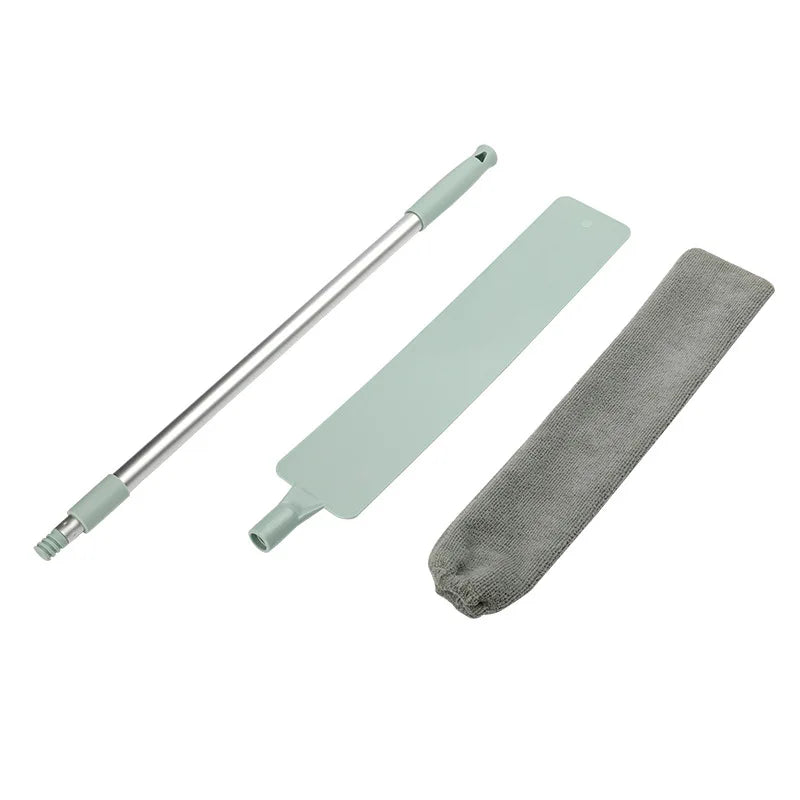 Telescopic Flat Head Dust Brush Lengthen Handle Mop Sofa Bed Bottom Gap Non-Woven Duster Sweep Artifact Household Cleaning Tool