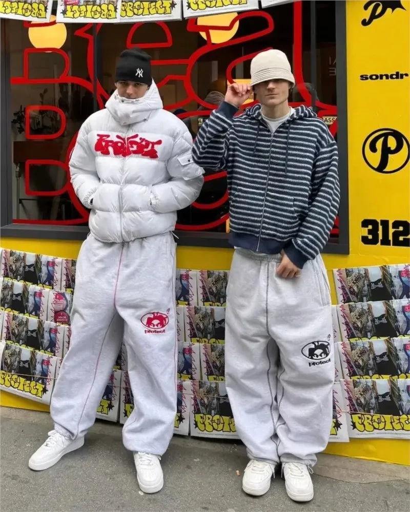 Man Embroidery Baggy Pants Cargo Streetwear Joggers Unisex Y2k Retro Goth Sweatpants Trousers Work Pants Harajuku Korean Clothes