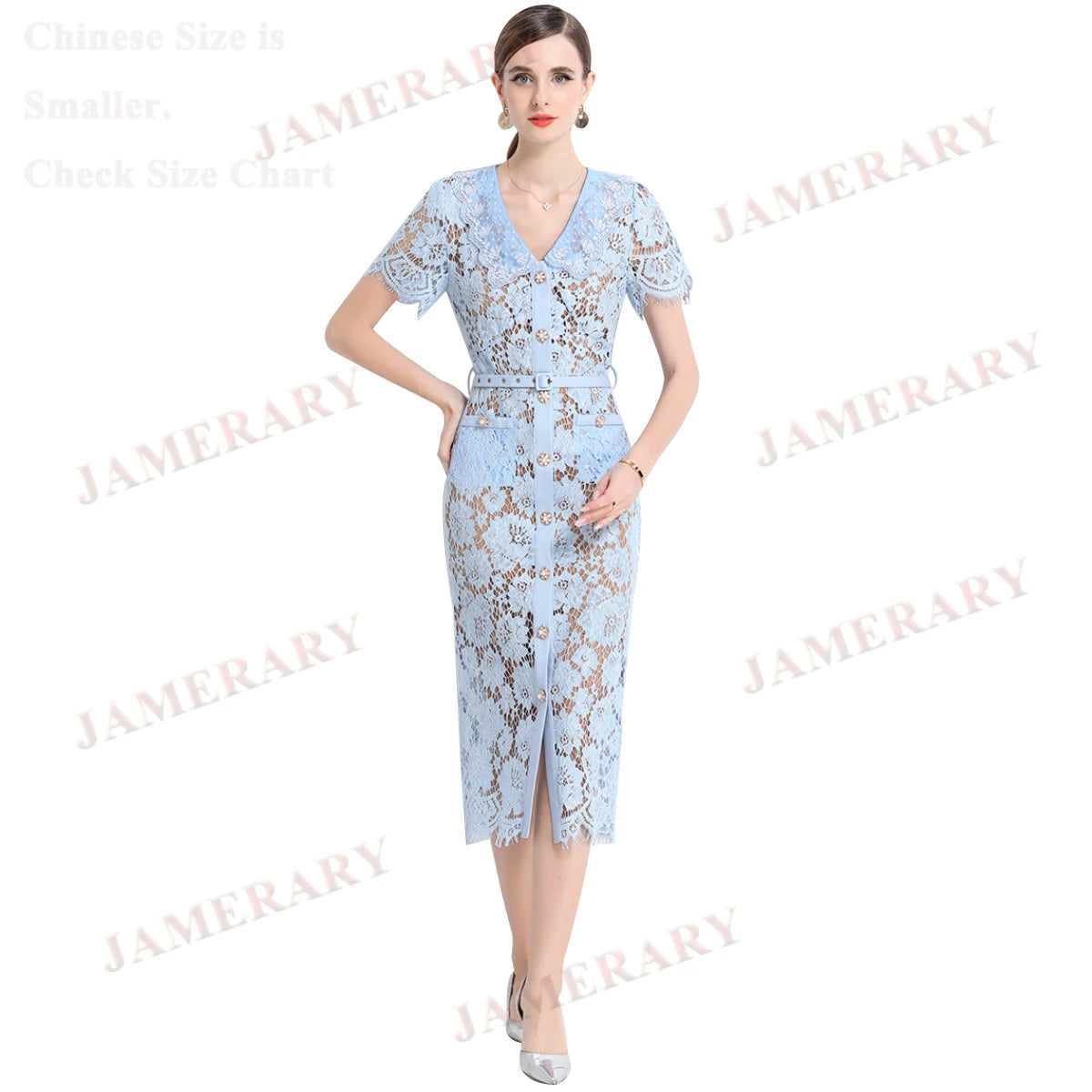 Summer Autumn Diamonds Embroidery Lace Long Sheath Dress Women Short Sleeve Luxury Formal Evening Long Dresses Party Vestidos