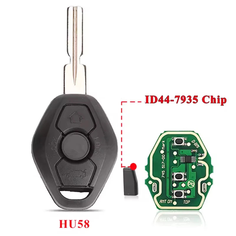 EWS Sytem Car Remote Key for BMW E38 E39 E46 X3 X5 Z3 Z4 1/3/5/7 Series 315/433MHz ID44 Chip Keyless Entry Transmitter