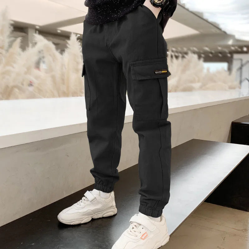 2025 New Spring Autumn Boys Pants Casual Long Style Trousers For Kids 3- 12 Years Old Teenage Children Sport Outdoor Pants
