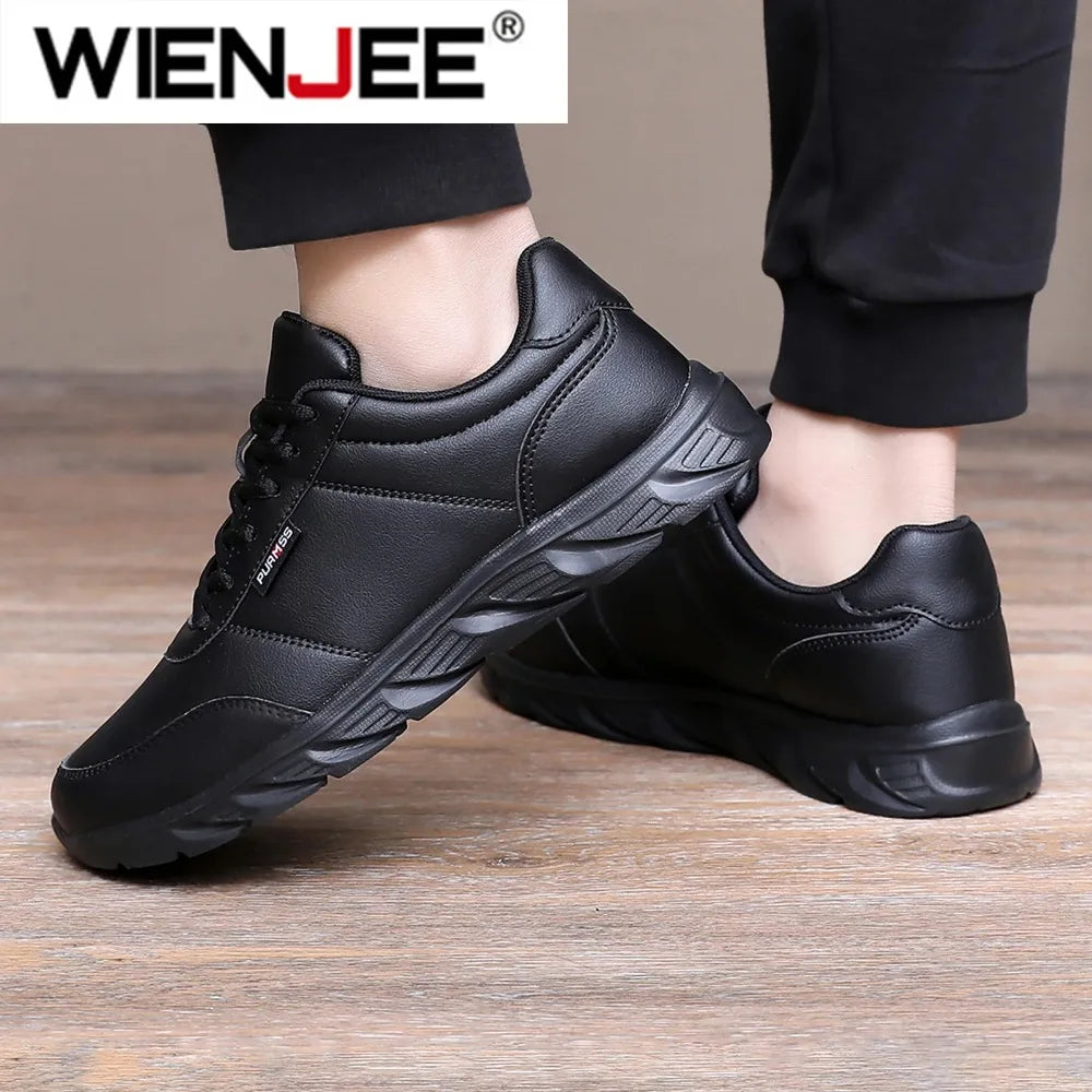 2025 Men Shoes Spring Autumn Waterproof Walking Sneakers Leisure Male Leather Sports Shoes Non-Slip Footwear