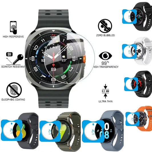 Quick Pasting Screen Film for Samsung Galaxy Watch Ultra 47mm Glass Protective Film Watch 8 7 6 5 4 40mm 44mm 8/6/4 Classic 46mm