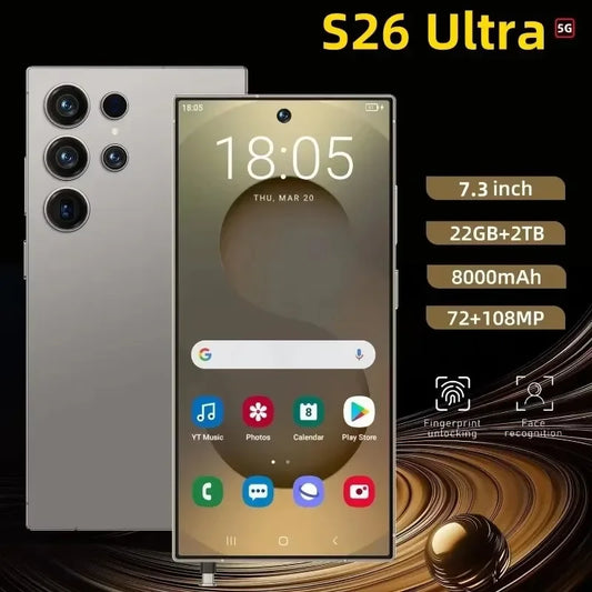 HOT 2025 new S26 Ultra original intelligent 5G dual card dual standby Android 14 system global version 8800mAh battery