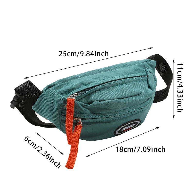 New Fashion Cute Children's Chest Bag One Shoulder Crossbody Fanny Pack Canvas Diagonal Bag Girl Boy Zipper Bag Coin Purse