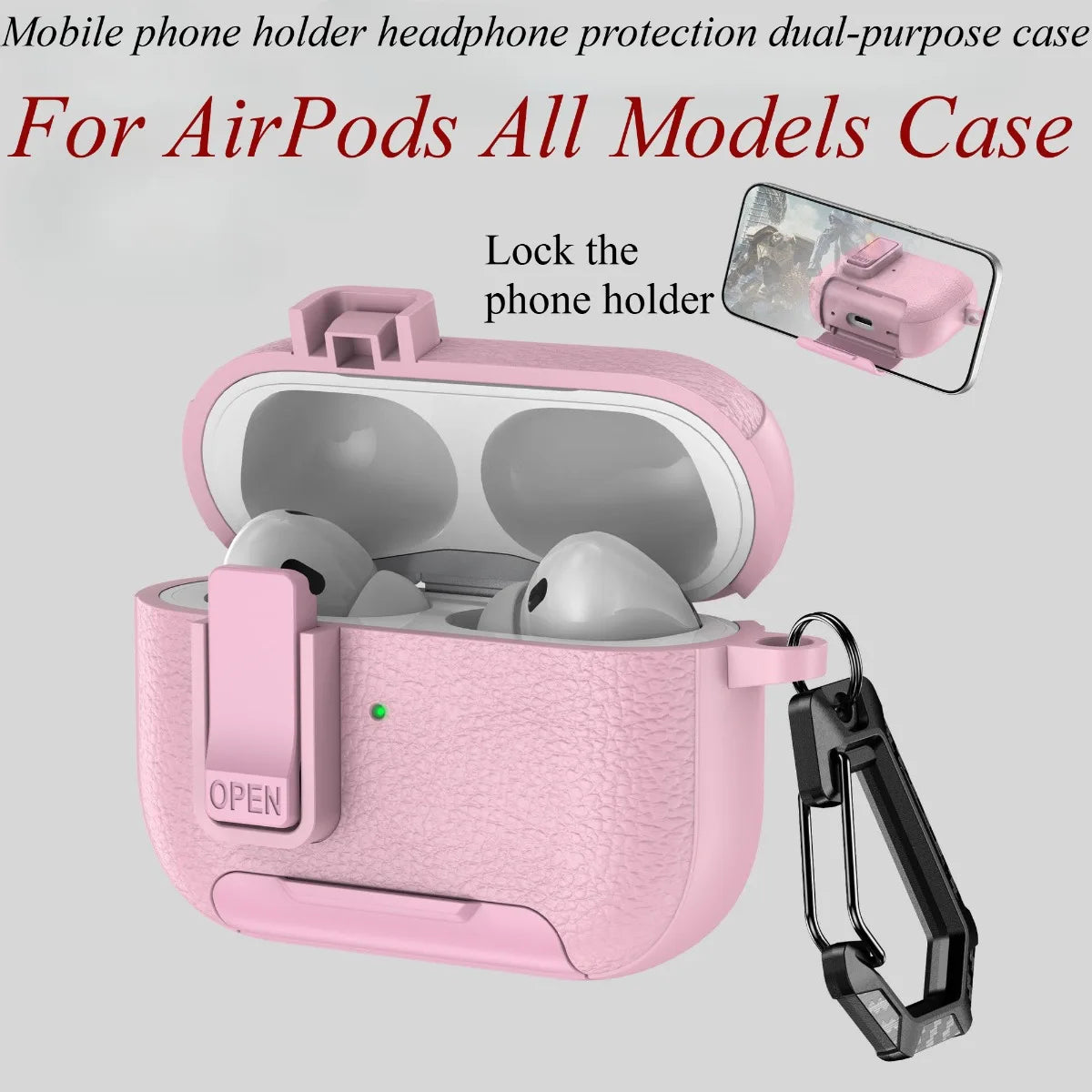Can be used in mobile phone holders For Airpods 4 Case Shockproof Protective Cover For Airpods Pro 2nd AirPods4 Leather Bracket