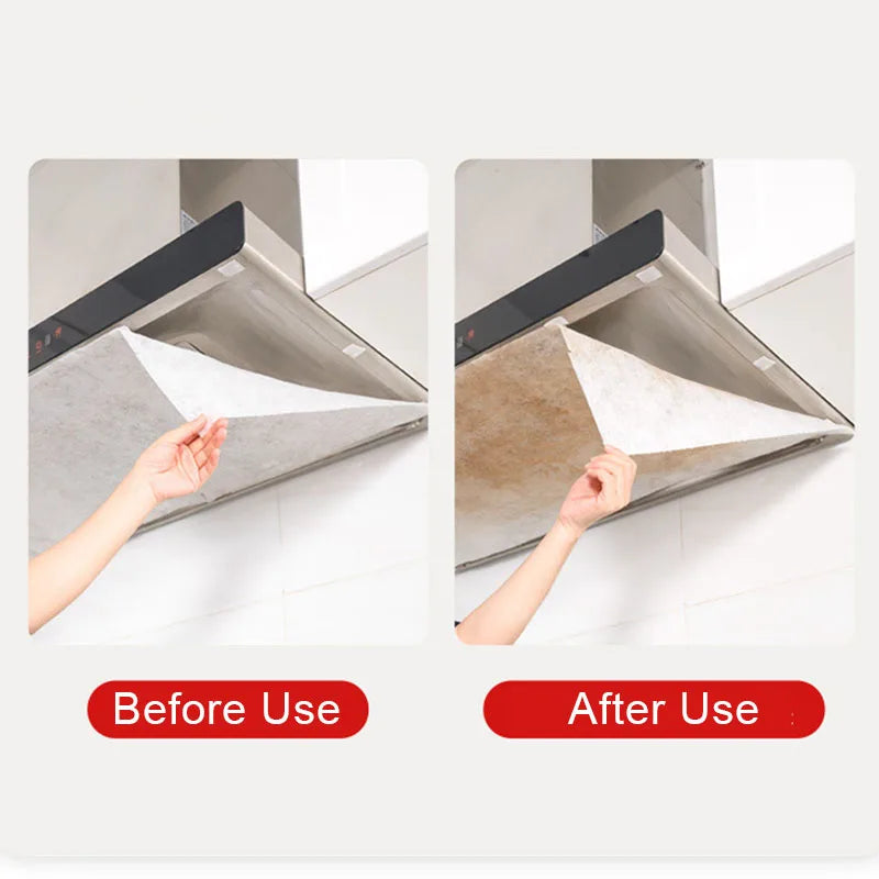5/10M Disposable Hood Oil Filter Paper Non-woven Cooker Hood Extractor Fan Filter Kitchen Hood Grease Anti Oil Cotton