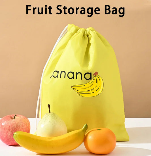 1/2/3/5Pcs Durable Yellow Banana Storage Bags Insulated Fruit Vegetable Fresh-keep Bundle Pocket Drawstring Banana Preserve Bag.