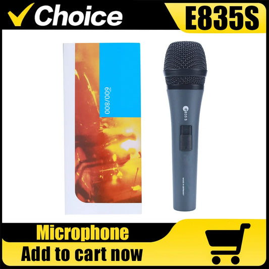 E835S E835 Professional Dynamic Vocal Wired Handheld Microphone for Live Streaming Karaoke Stage Performances Studio Recording