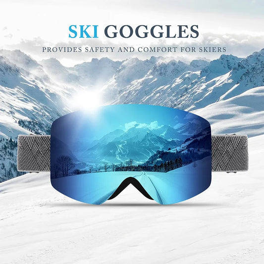 KINGSEVEN Ourdoor Sports Teen Men Women Ski Goggles-Anti-fog UV400 Snowboard Skiing Goggles Winter Windproof Protective Glasses