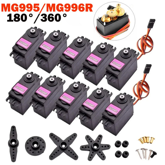 MG996R MG995 Servo Motor 180 360 JR Steering Rotation MG 996 High Speed Torque Metal Gear for RC Car Helicopter Arduino Robot