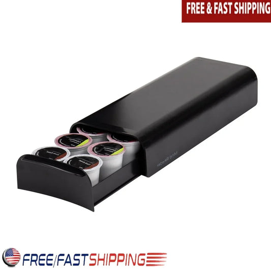 Single Serve Coffee Pod Storage Organizer Durable Compact Non-Slip Drawer Space Saving Easy Maintenance Kitchen Accessory