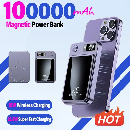 Magnetic Wireless Power Bank 30000mAh 22.5W Fast Charging External Battery Charger for Huawei Samsung iPhone 12 PD 20W Powerbank