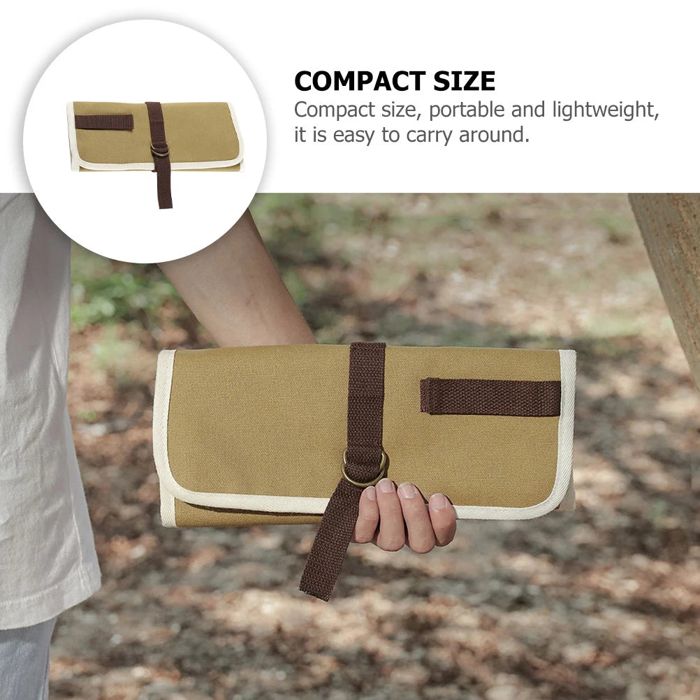 Backpack Outdoor Cutlery Storage Bag Travel Serving Utensils Camping Canvas Dinnerware