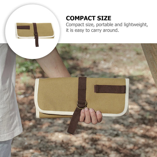Backpack Outdoor Cutlery Storage Bag Travel Serving Utensils Camping Canvas Dinnerware
