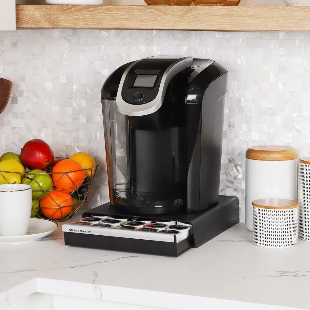 Single Serve Coffee Pod Drawer Organizer Storage 30 Pods Compact Kitchen Brewing Base Easy Maintenance Rubber Grips Stable Setup