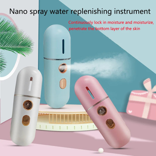 Nano Spray Facial Steamer for Face, Cool Facial Mister Steamer Handy Mist Sprayer Moisturizing Hydrating for Skin Care, Makeup