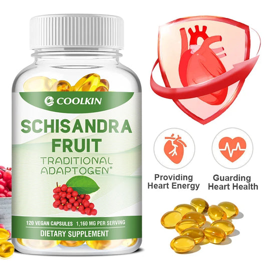 Organic Schisandra Capsules - Relieve Stress, Cardiovascular Health, Boost Immunity - Non-GMO, Gluten-free