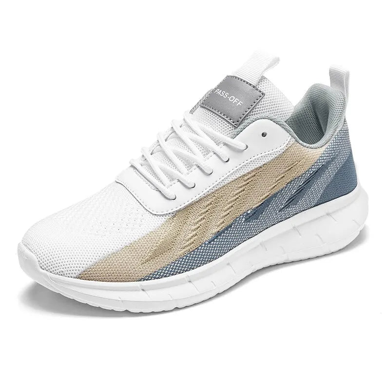 Men's Sports Sneakers Summer Breathable Outdoor Fitness Lightweight Mesh Running Shoes Comfortable Casual Shoes White Tennis Man