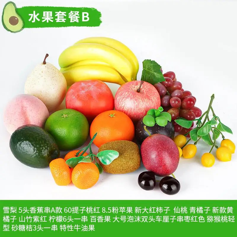 Artificial Decor Fruits Bubble Mini Simulation Fruit Apple Orange Lemon Set Crafts Festive Supplies Foam Fruit Model 38pc/set