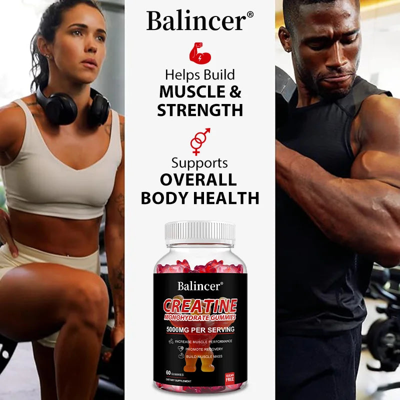 💪 Creatine Monohydrate Gummies | Pre/Post Workout Energy & Muscle Support 💪