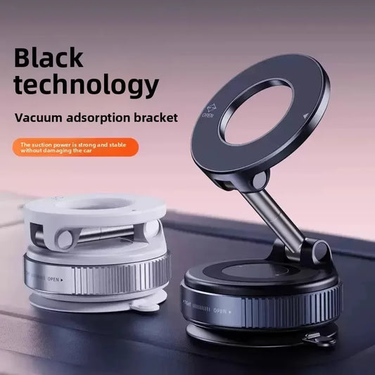 Vacuum magnetic phone holder, Magsafe suction cup phone stand, 360 ° adjustable magnetic phone holder, pocket sized foldable