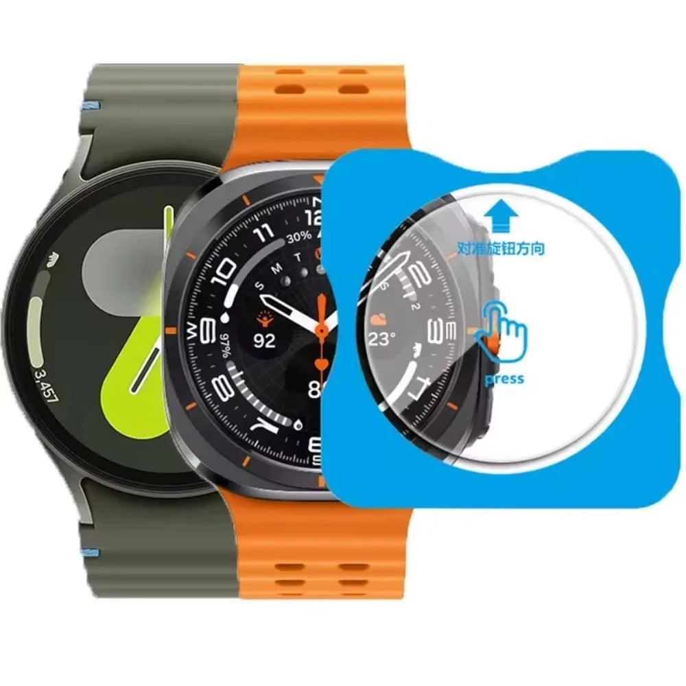 Quick Pasting Screen Film for Samsung Galaxy Watch Ultra 47mm Glass Protective Film Watch 8 7 6 5 4 40mm 44mm 8/6/4 Classic 46mm