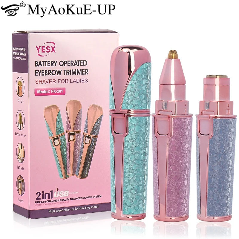 1pcs Usb Electric Eyebrow Trimmer Facial Hair Epilator Eyebrow Razor Women Body Painless Hairs Remover Shaver Eyebrows Profiler