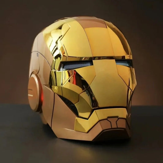 Marvel Iron Man Mk5 Helmet Live Action Simulation Helmet Gold Silver Electric Voice Control Handsome  Movie Merchandise Boy Gift