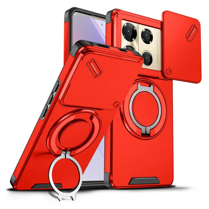 For Infinix Note 40 50 Pro Plus 4G 5G Magnetic Case ELVEV Anti-drop Heavy Duty Rugged Hard PC Ring Stand Phone Cover