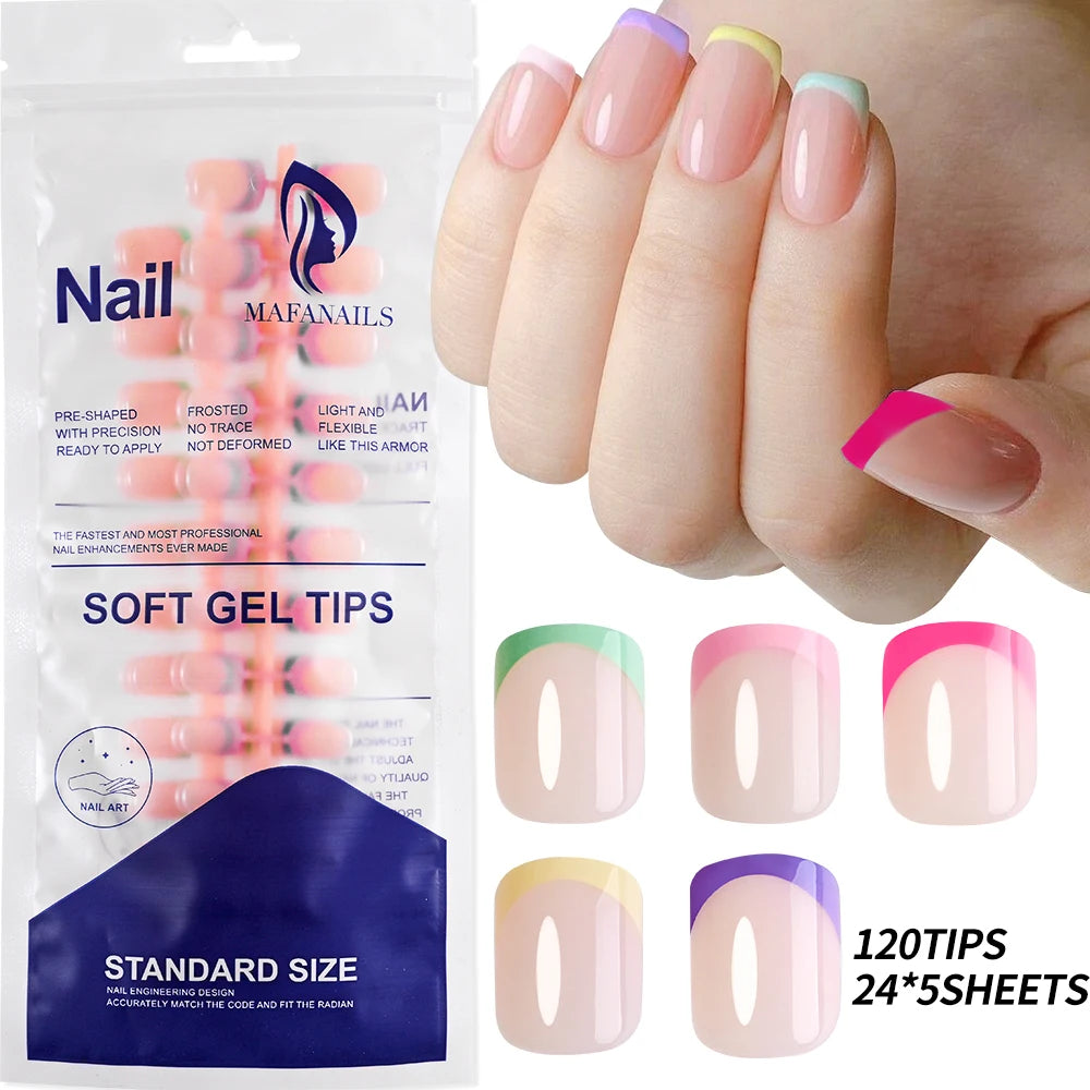 ✨ 100pcs White Square False Nails | Full Cover Acrylic Tips in 10 Sizes ✨
