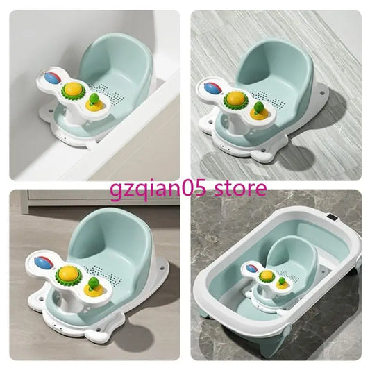 N7ME Bathtub Seats Baby Bath Seats with Bottom Suction Cups for Baby 6 Months & Up Provides Backrest Support Bathtub Seats