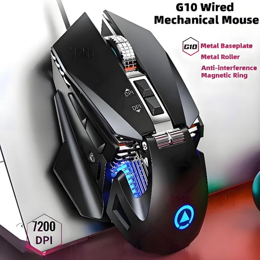 🖱️ G10 Pro RGB Gaming Mouse – Wired Mechanical, 200–7200 DPI, Macro Programmable 🖱️
