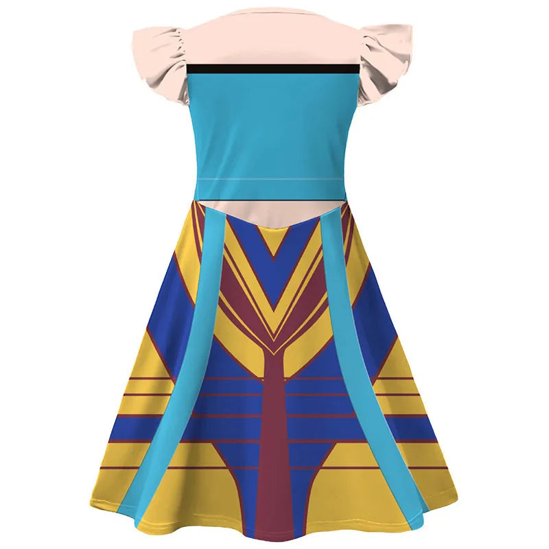 Demon Hunters Cosplay Dresses Girls Halloween Kpop Zoey Costume Dress Polyester Print Fashion Children Singer Show Party Dress