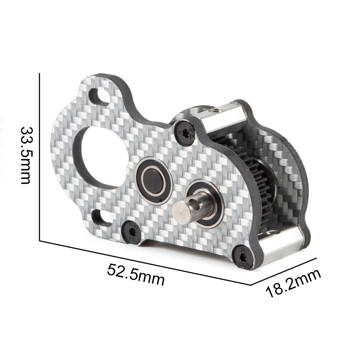Silver Carbon 48 Pitch Ultralight Portal Transmission Tiny Gearbox for 1/10 Performance LCG Chassis  Comp Builds Rigs