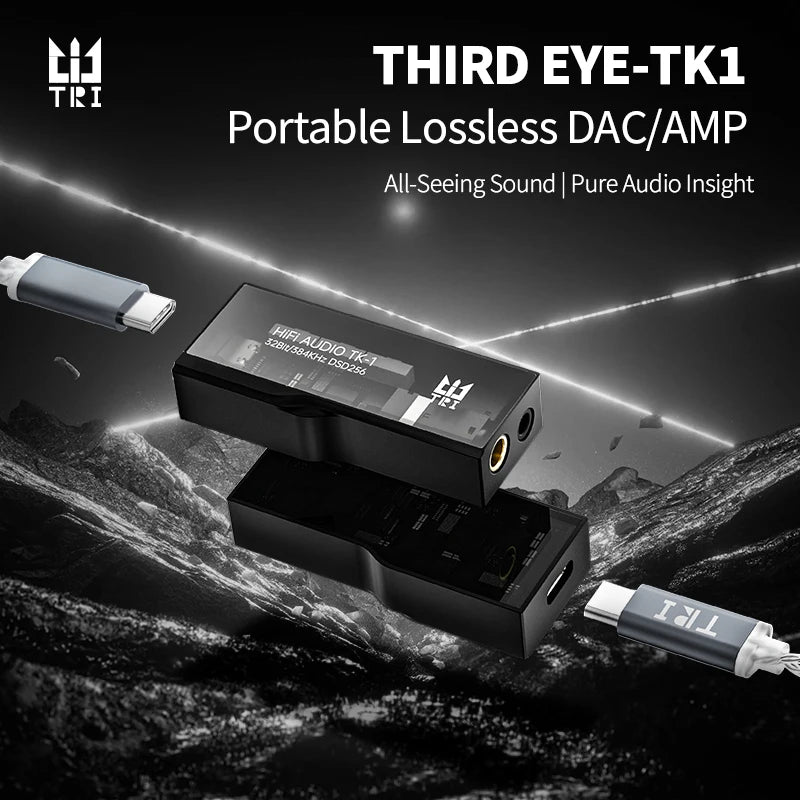 TRI TK1 Third Eye Dongle DAC AMP TypeC USB Audio HiFi Decoder Headphone Amplifier Dual CS43131for Android iOS Win10 Sound Card