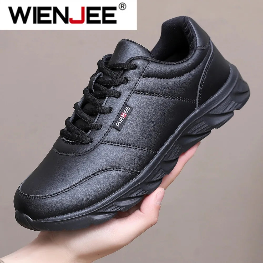 2025 Men Shoes Spring Autumn Waterproof Walking Sneakers Leisure Male Leather Sports Shoes Non-Slip Footwear