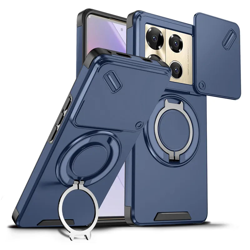 For Infinix Note 40 50 Pro Plus 4G 5G Magnetic Case ELVEV Anti-drop Heavy Duty Rugged Hard PC Ring Stand Phone Cover