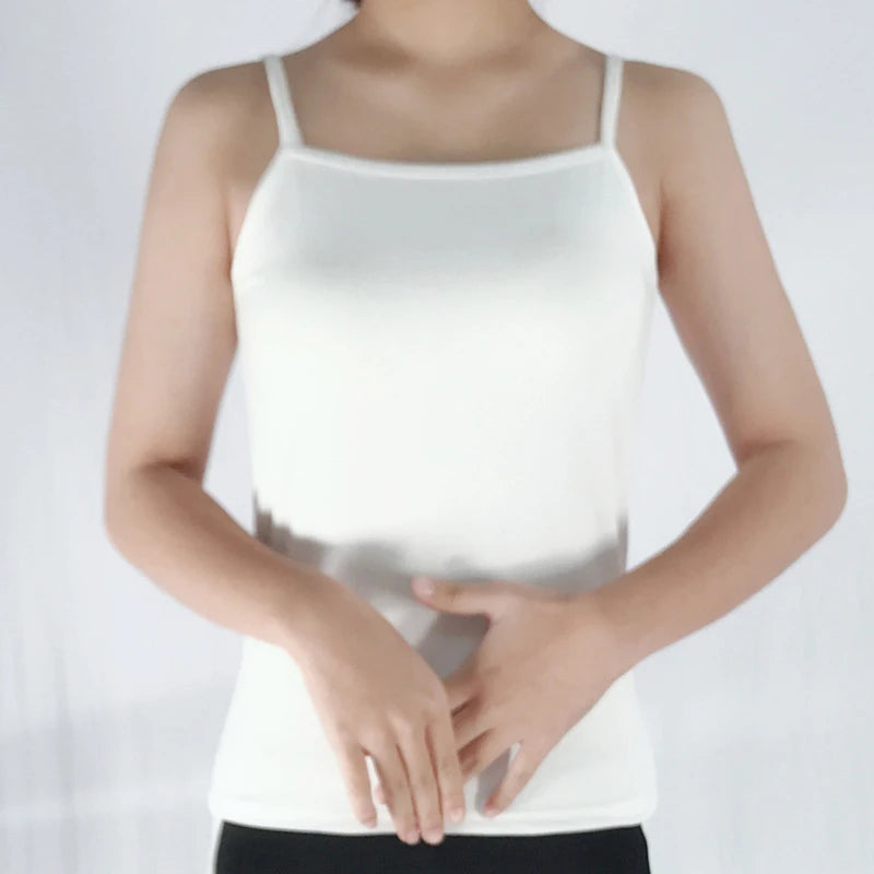 Women Camisoles Summer Girl Sexy Strap Polyester Sleeveless Thin Camisole Vest Solid Top Simple Base Vest Tops Female Undies