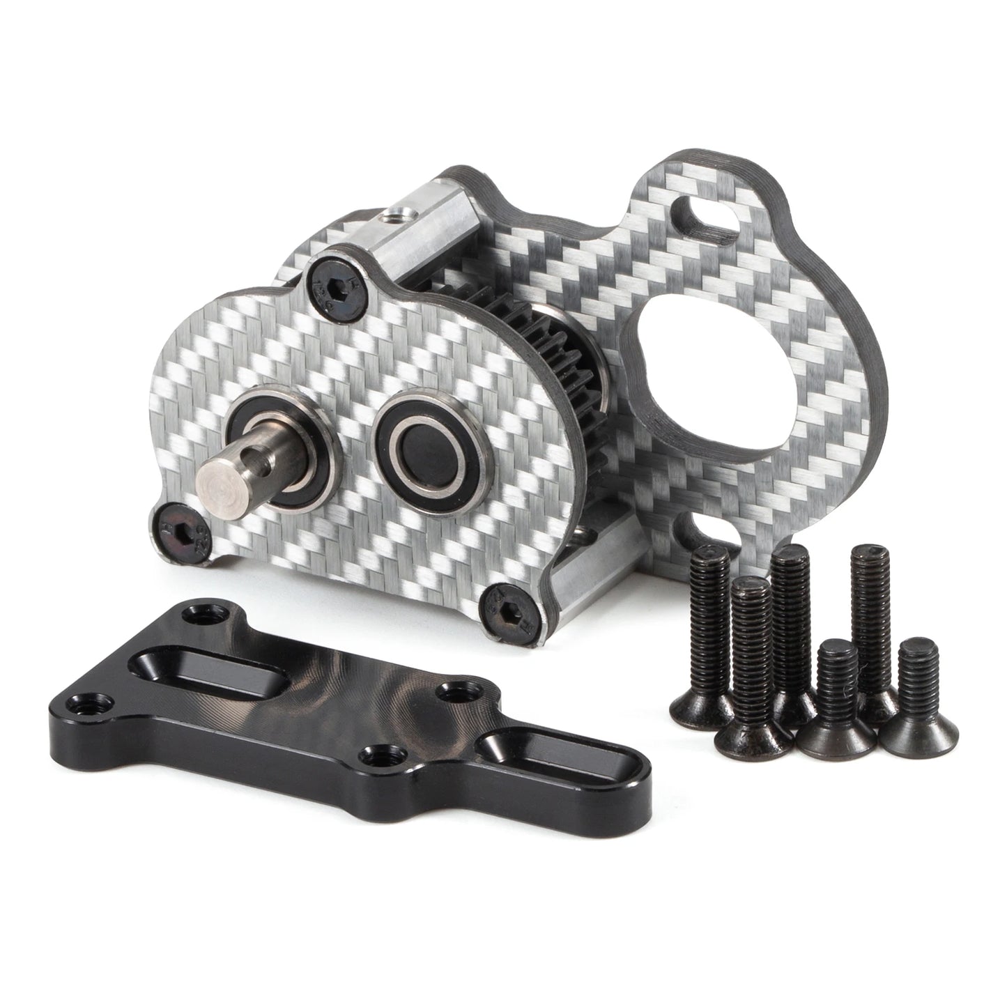 Silver Carbon 48 Pitch Ultralight Portal Transmission Tiny Gearbox for 1/10 Performance LCG Chassis  Comp Builds Rigs